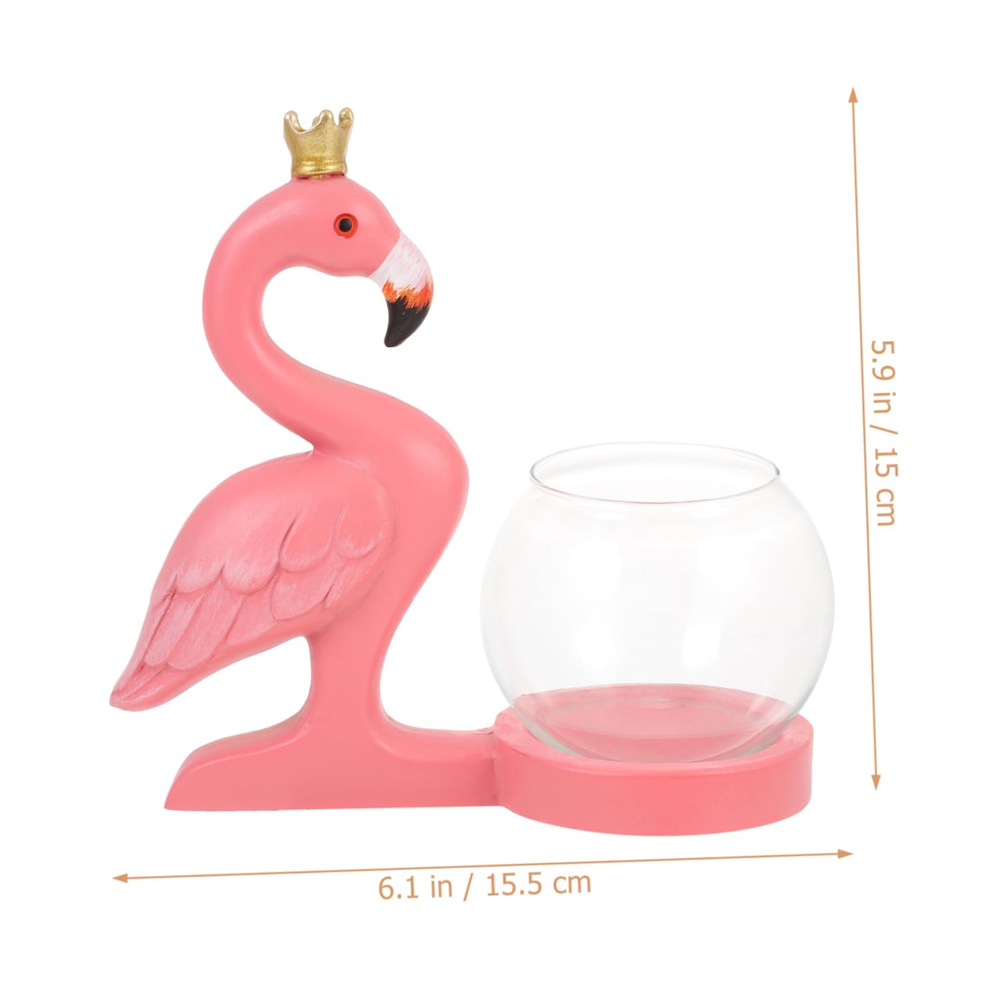 UKCOCO Flamingo Hydroponic Glass Vase Decorative Desktop Plant Terrarium for Air Plants Pothos Vine Shelf Centerpiece Home Office Living Decor