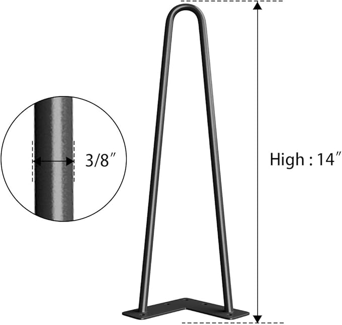 SMARTSTANDARD 14 Inch Heavy Duty Hairpin Furniture Legs, Metal Home DIY Projects