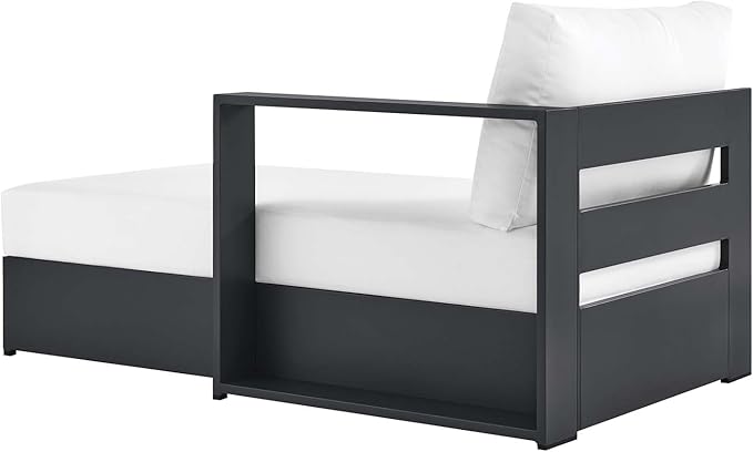 Modway Tahoe Powder-Coated Aluminum Outdoor Chaise Lounge in Gray White