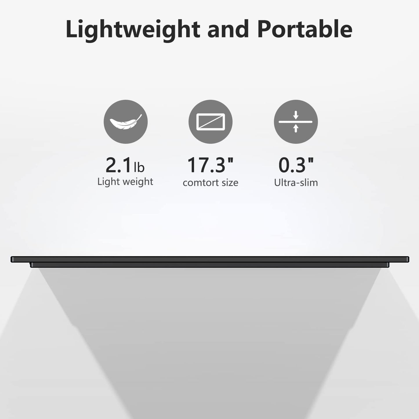 ForHelp 17.3" Portable Monitor 1080P FHD 144Hz Narrow Edge Laptop Monitor USB C HDMI Gaming Computer IPS HDR Screen, Travel Monitor for PC Mac Phone Xbox PS5 Switch Laptop w/Smart Cover & Speakers