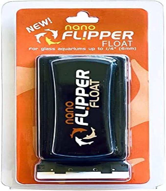 Flipper Cleaner Float - 2-in-1 Floating Magnetic Aquarium Glass Cleaner - Fish Tank Cleaner - Scrubber & Scraper Aquarium Cleaning Tools - Floating Fish Tank Cleaner, Nano