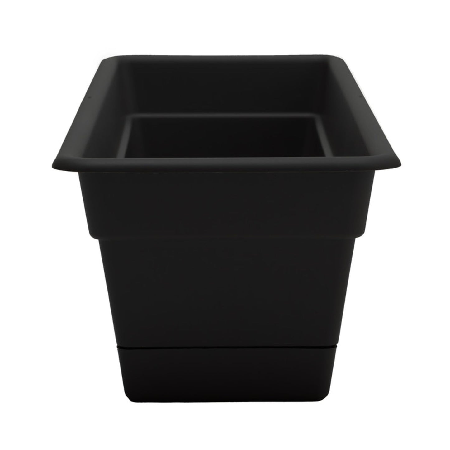 Bloem Dura Cotta 24" Plastic Window Box Planter with Saucer Tray: Indoor/Outdoor, for Window Sill, Ledge, & Tabletop, Black