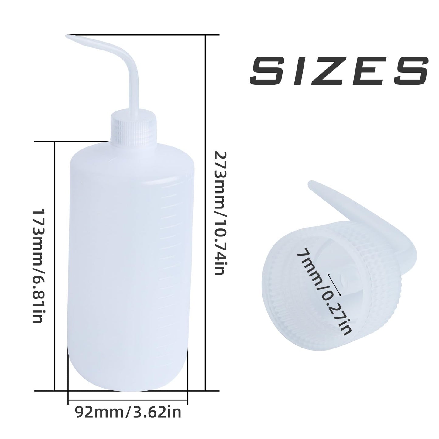 ZYHW 2Pcs 1000ml Lab Bent Tip Plastic Liquid Water Oil Storage Squeeze Bottle