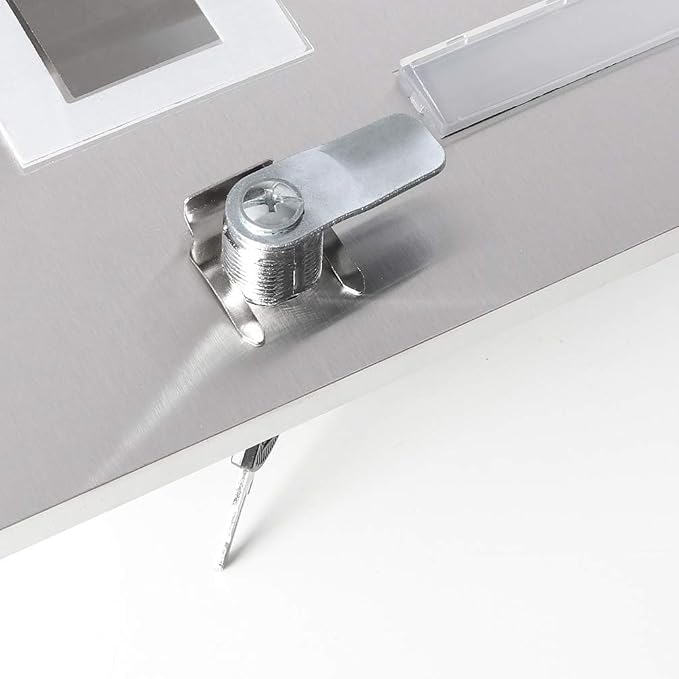 Jssmst Locking Wall Mount Mailbox, Stainless Steel Mailboxes with Secure Key Lock and Newspaper Compartment, HPB2203 Silver
