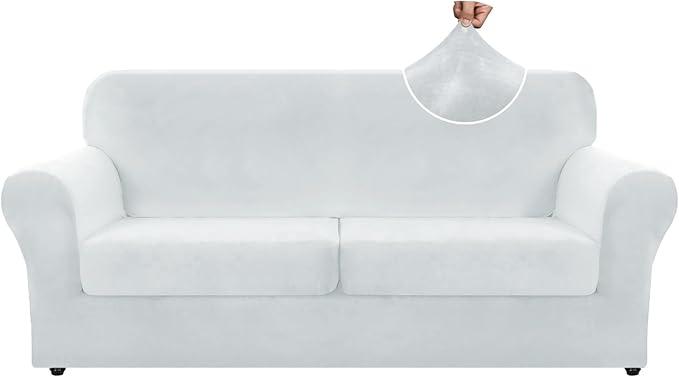 ZNSAYOTX Oversized Velvet 3 Piece Couch Cover