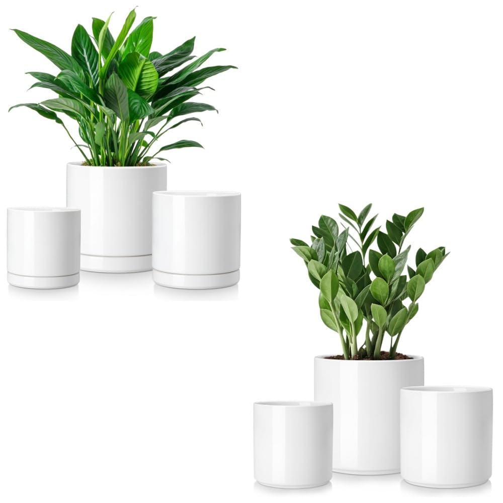 vancasso Ceramic Plant Pots, 6 Piece Planters for Indoor Plants, 4.25+5.25+6.25 Inch Flower Pots with Drainage