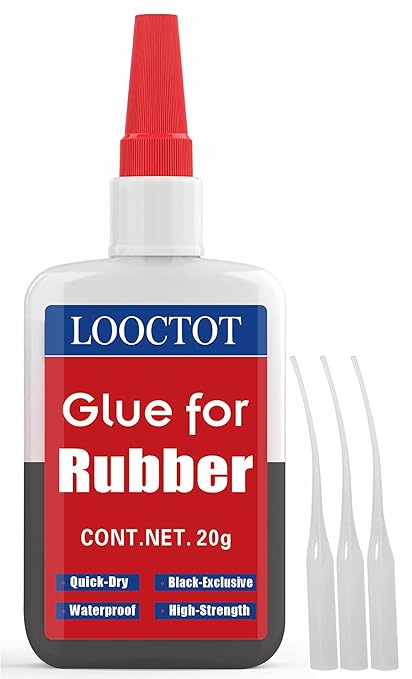 LOOCTOT Black Rubber Glue, Super Instant Glue Bonding Between Rubbers, Rubber