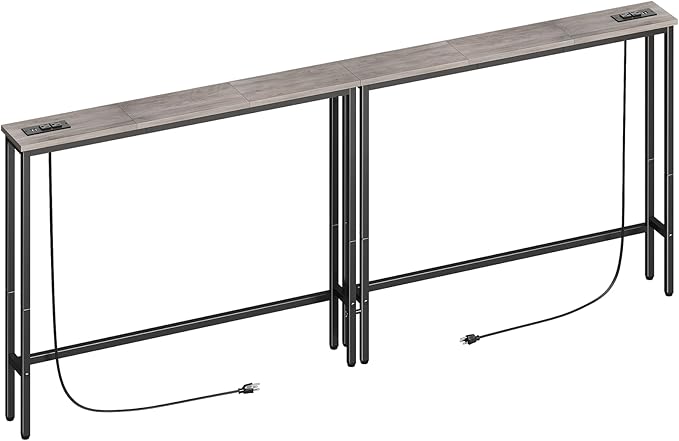 ELYKEN 2 Pack 5.9" Narrow Console Sofa Table