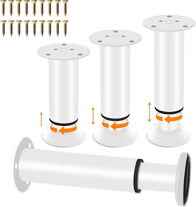 4 Pcs Adjustable Height Furniture Support Legs 7.08-12.2 inch, Metal Adjustable
