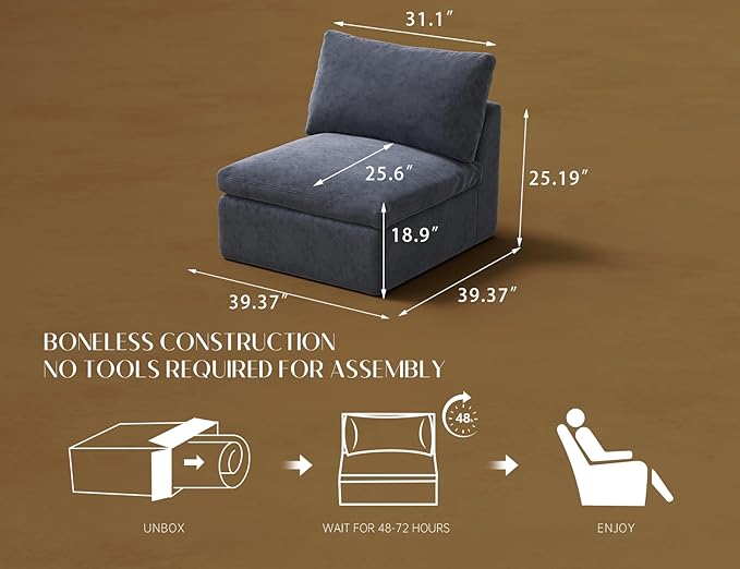 ohllob Middle Back for Cloud Sectional Couches Living Room