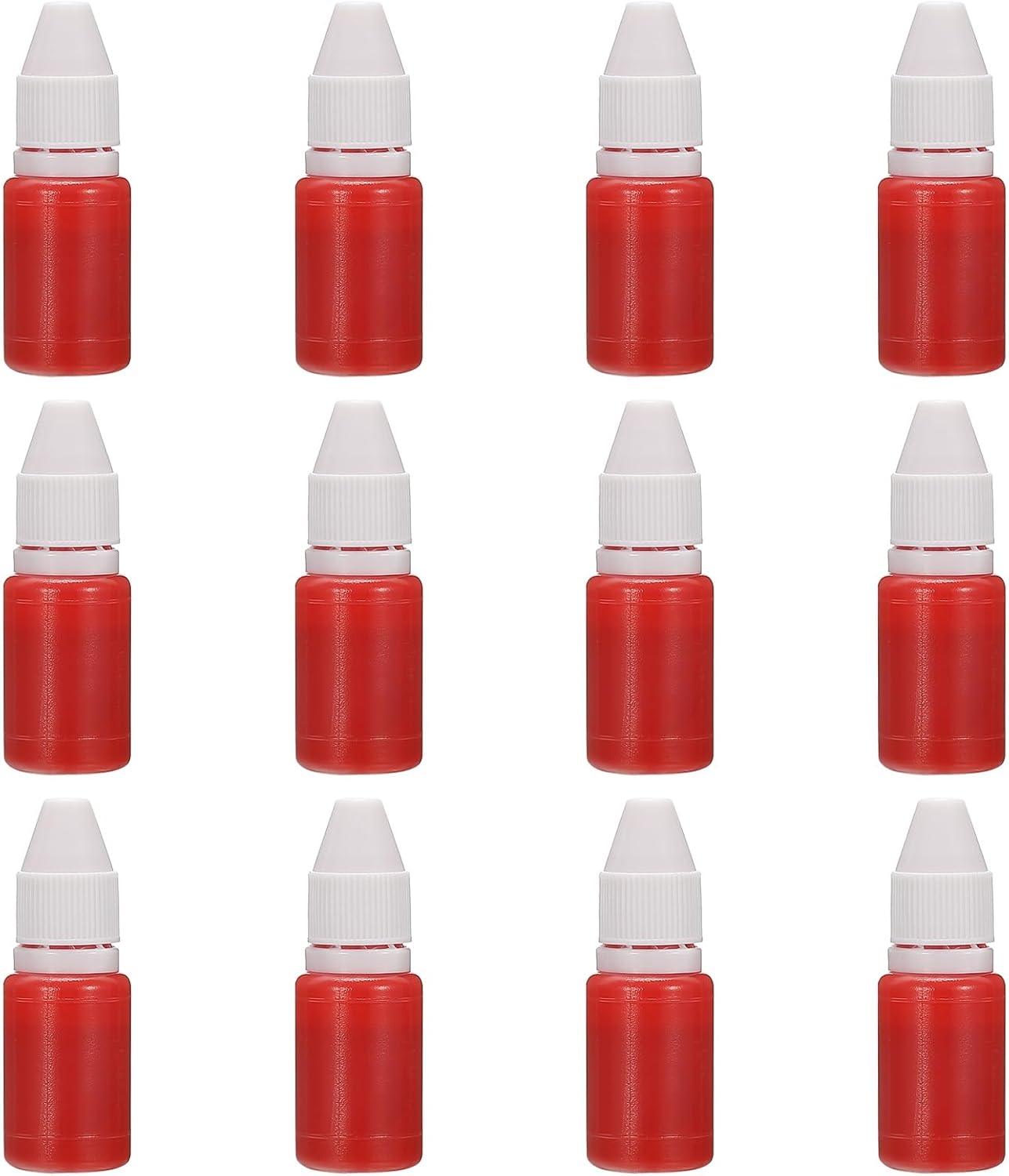 PATIKIL 0.33oz Refill Ink for Stamps and Ink Pads, 12Pcs 10ml Stamp Pad Ink Refill for Office Stamp Self Inking Stamp Date Stamp Scrapbooking, Red