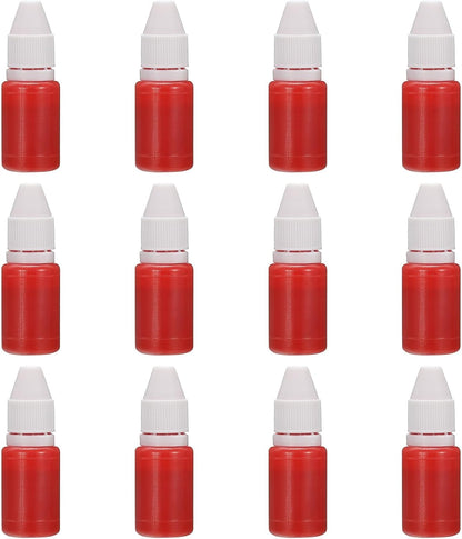 PATIKIL 0.33oz Refill Ink for Stamps and Ink Pads, 12Pcs 10ml Stamp Pad Ink Refill for Office Stamp Self Inking Stamp Date Stamp Scrapbooking, Red
