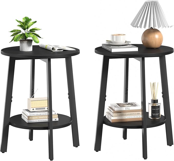 sthmec Side Table Set of 2, Small Round End Table
