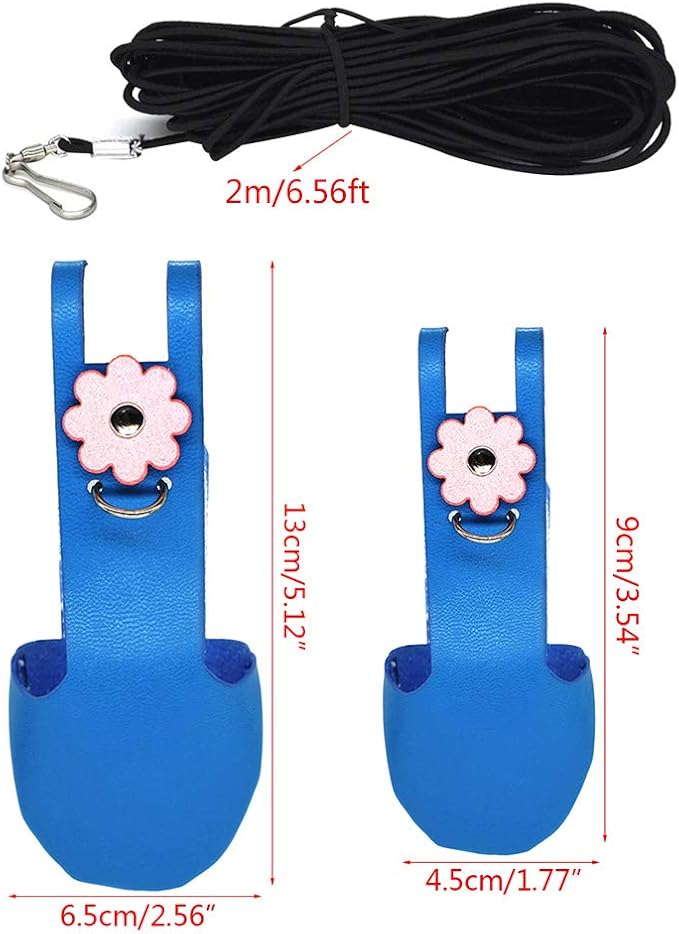 Birds Parrot Flight Suit with Leash Harness Rope, Velvet Leather Diaper Flight Clothes for Cockatiel Pigeons