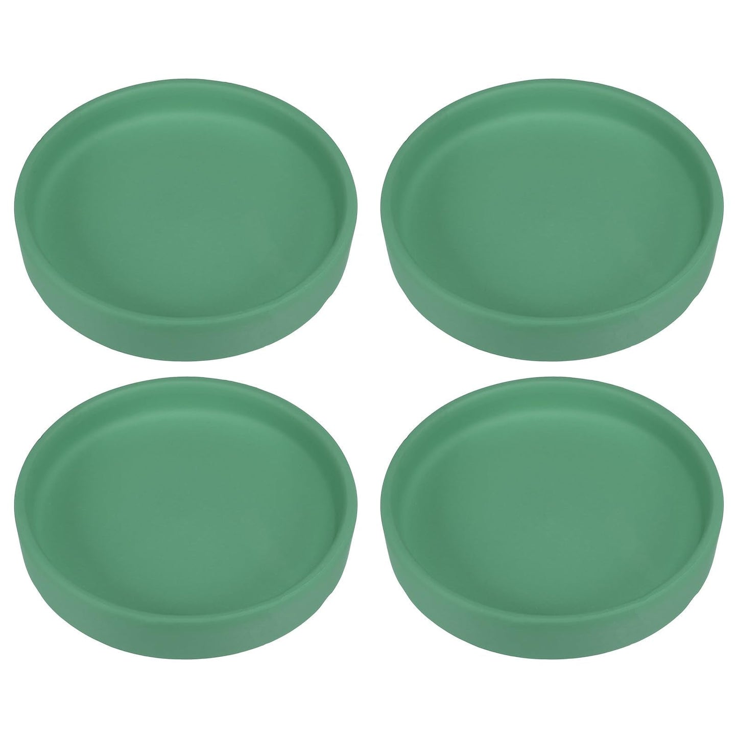 PATIKIL 4.5 Inch Round Ceramic Plant Saucer, 4 Pack Plant Saucer Tray Flower Planter Drip Tray for Indoors Outdoors Patio Balcony, Teal