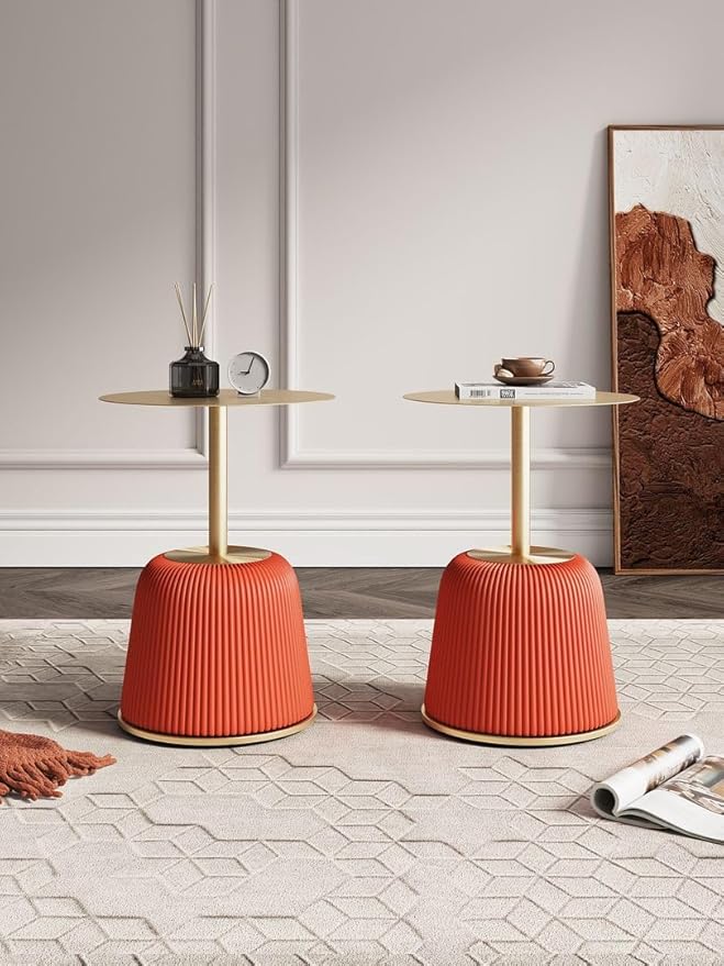 Manhattan Comfort Anderson Modern 15.75" Round End Tables 1.0