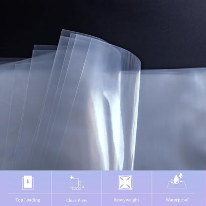 100 Pack No Holes Sheet Protectors 8.5 x 11 Inch Letter Size Page Protectors for Documents, Prints, Top Loading Heavyweight Clear View Plastic Sleeves for Papers, Artworks, Photos
