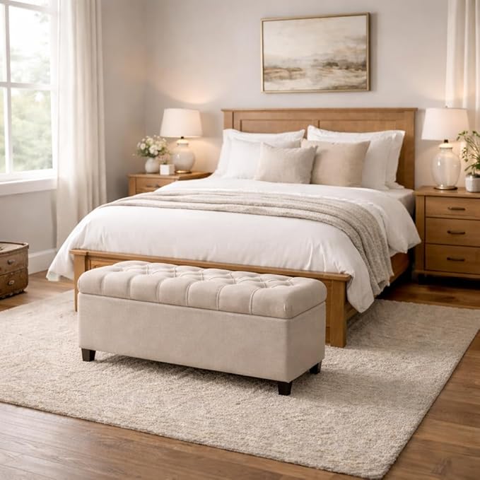 Homepop Home Decor | Tufted Ainsley Button Storage Ottoman Bench