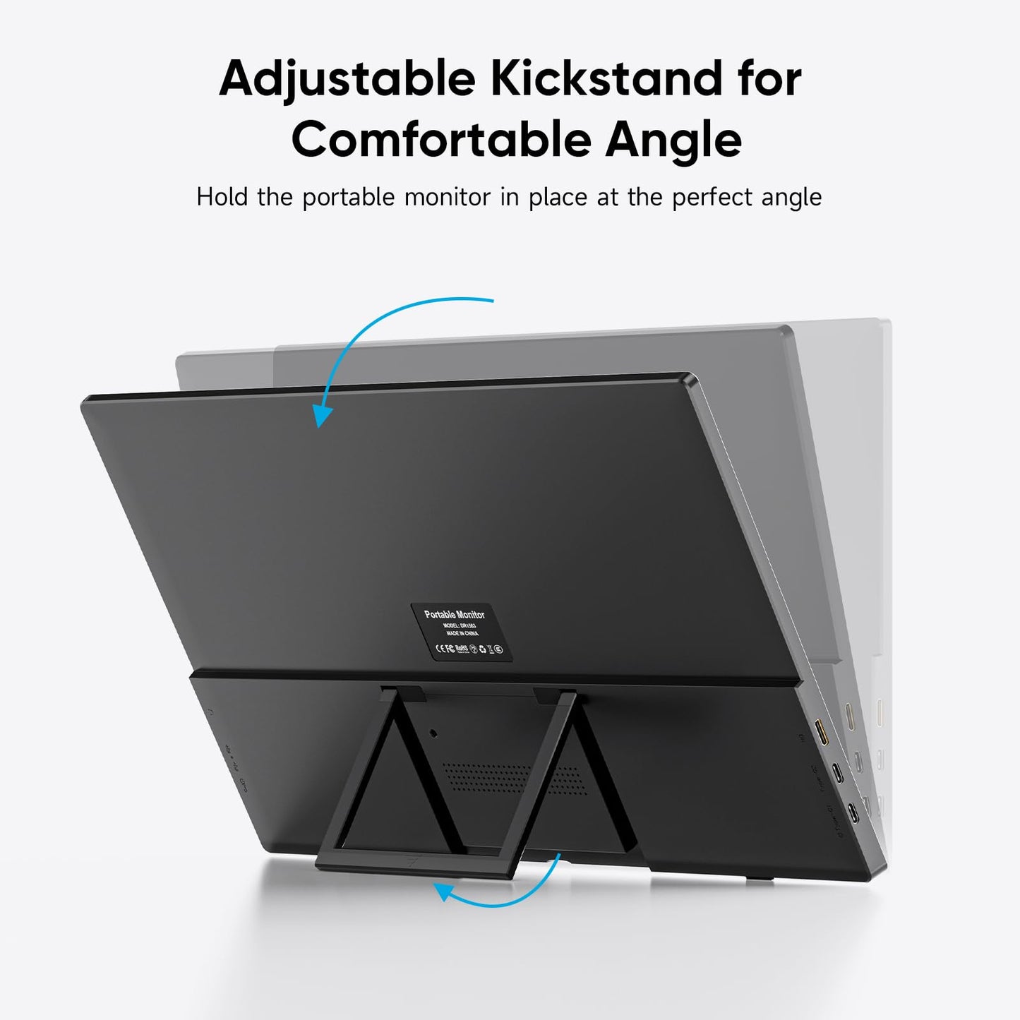 Travel Portable Monitor with Sleeve Bag, 15.6" FHD 1080P Portable Screen for Laptop with Kickstand, USB-C HDMI Second External Monitor, Screen Extender for Laptop Mac Phone PS4/5 Xbox Switch - Black