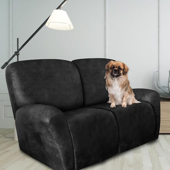 ANARACHON Loveseat Recliner Cover Leather Look Recliner Loveseat Covers