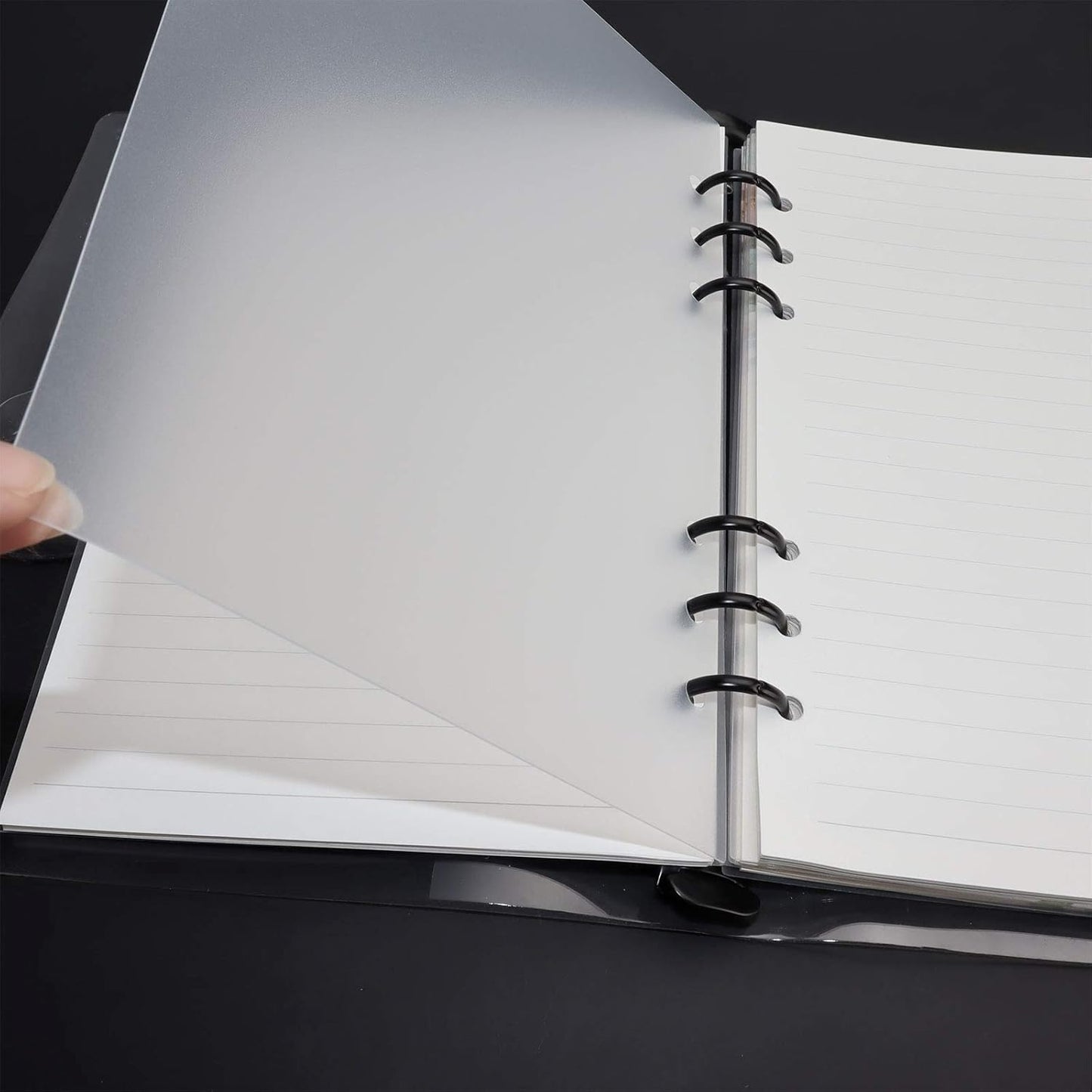 A5 Plastic Binder Dividers 6 Holes Durable Plastic Tab Dividers for 6-Ring Binders, Notebooks, Planners (Clear - 6 Tab & 1 Set)