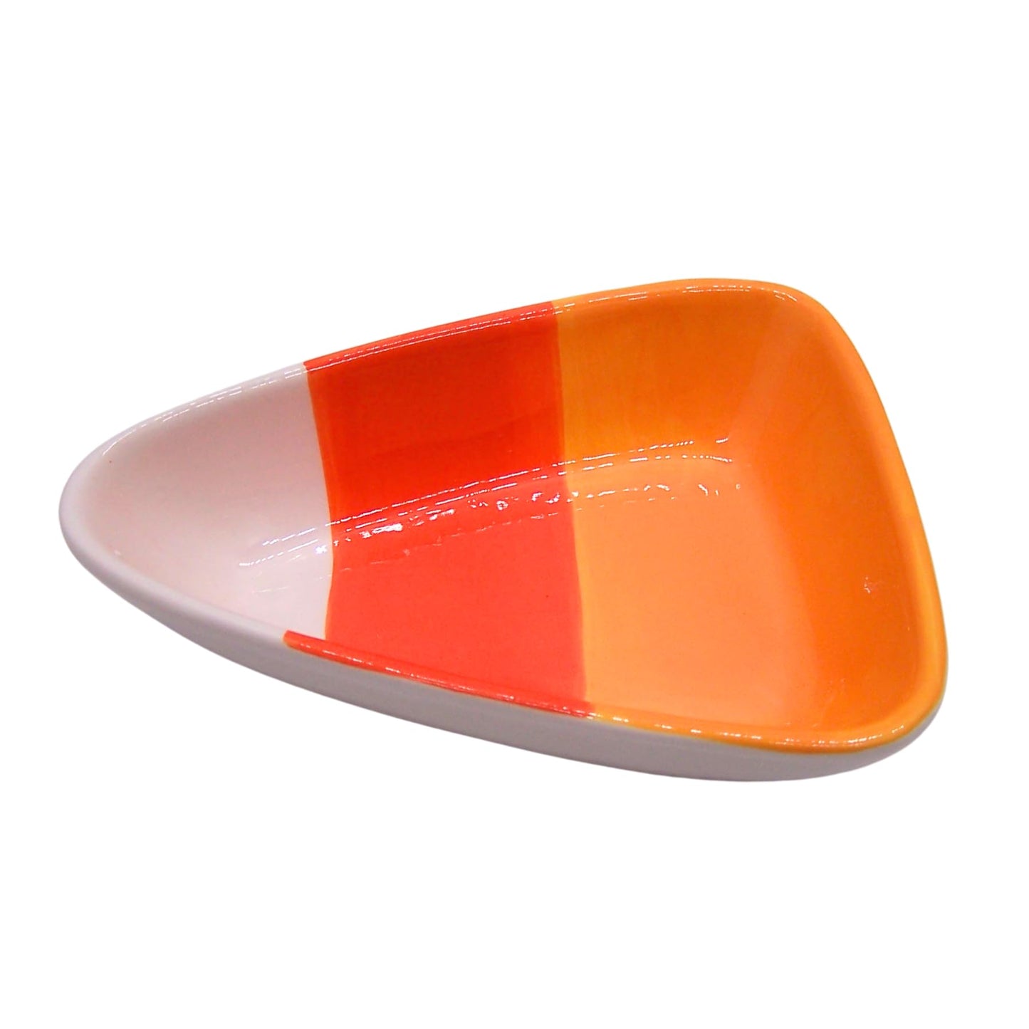 Wowser Candy Corn Dish for Harvest Home Decor, Ceramic Halloween Candy Holder, 7 Inches