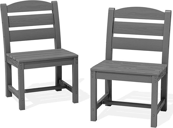 SERWALL Patio Dining Chair, All Weather Dining Chair Set of 2, Outdoor Dining