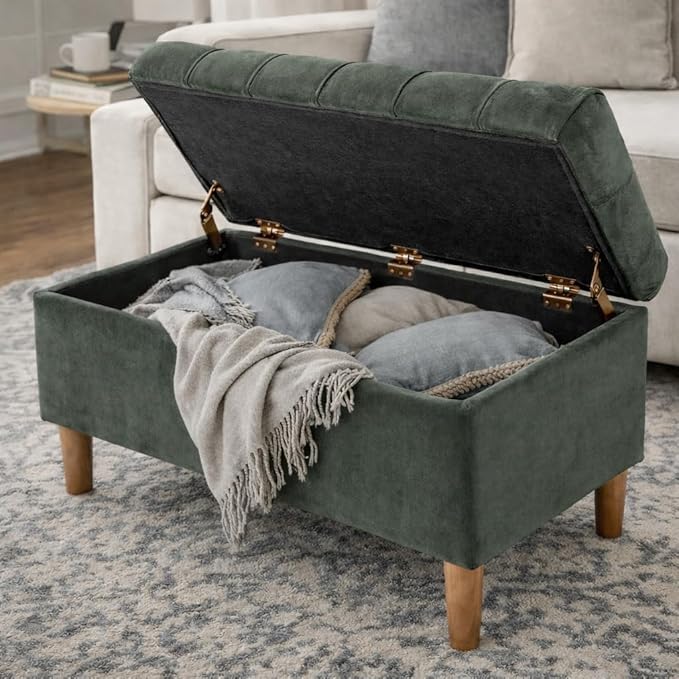 Homepop Home Decor | Tufted Ainsley Button Storage Ottoman Bench