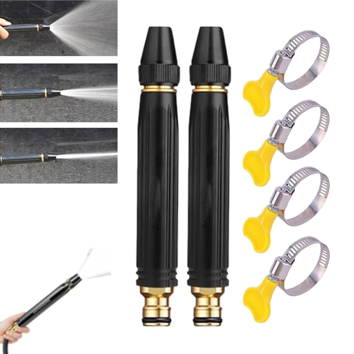 High Pressure Hose Nozzle, 2026 Upgraded High Pressure Water Gun & Nozzle Set Multi Function Home Lawn & Garden Pressure Washer for Plant Watering Lawn Car