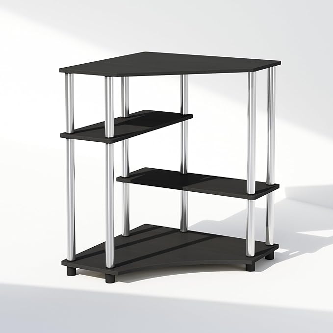 Furinno Turn-N-Tube Storage Shelves, 4-Tier Corner Shelf, Toolless Assembly