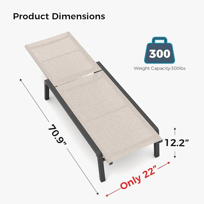 Patio Chaise Lounge Set of 2