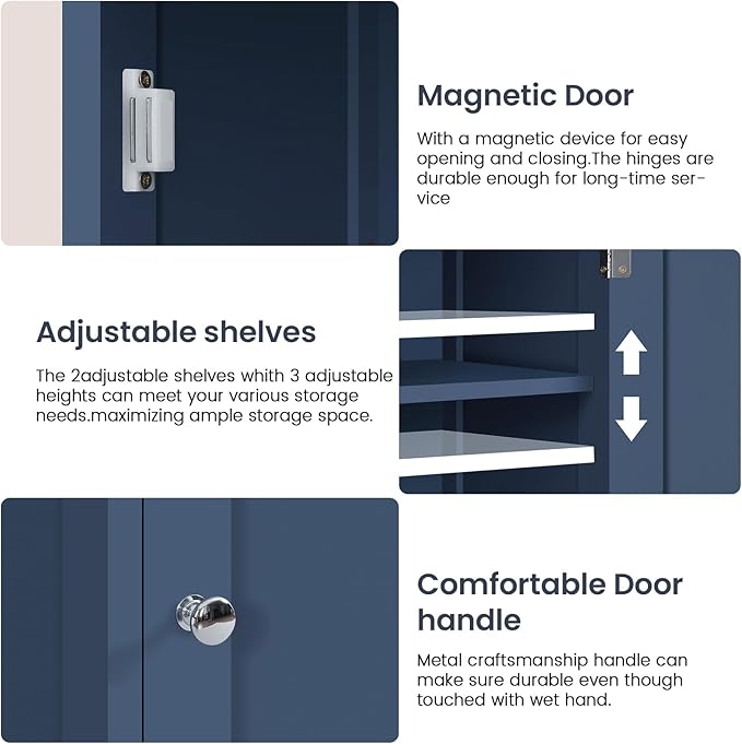 Iwell 67" Tall Bathroom Cabinet, Storage Cabinet