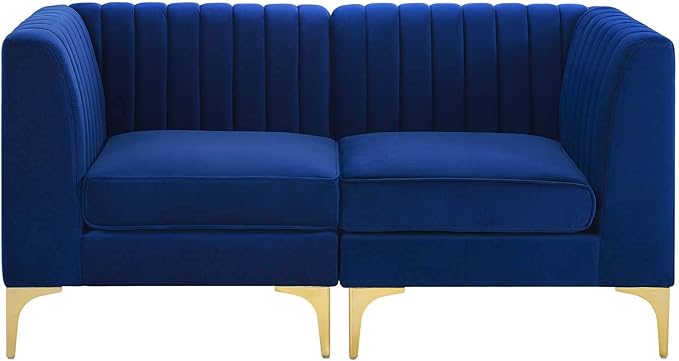Modway EEI-4346-NAV Triumph Channel Tufted Performance Velvet Loveseat