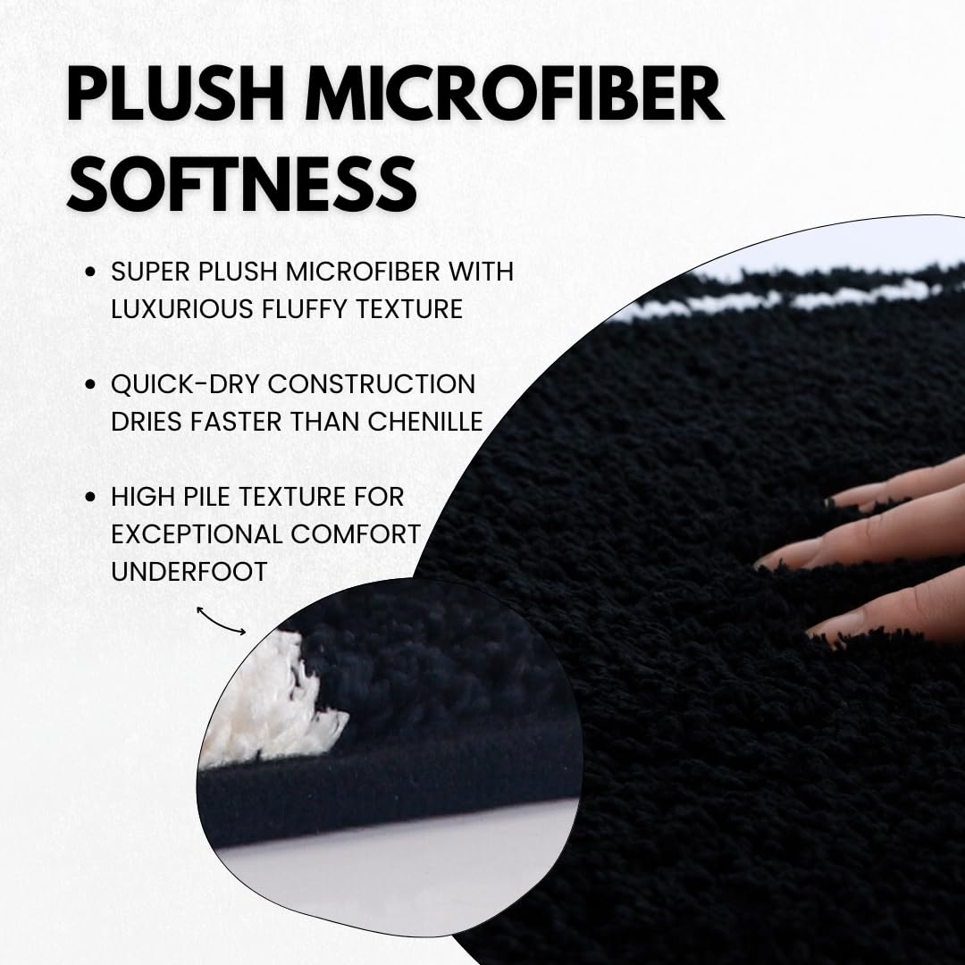 WITTIZA Coffin Bath Mat - Black & White Gothic Bathroom Rug, Non-Slip Quick Dry Microfiber, Soft Plush for Halloween Decor & Goth Home, Machine Washable, 32" x 20"
