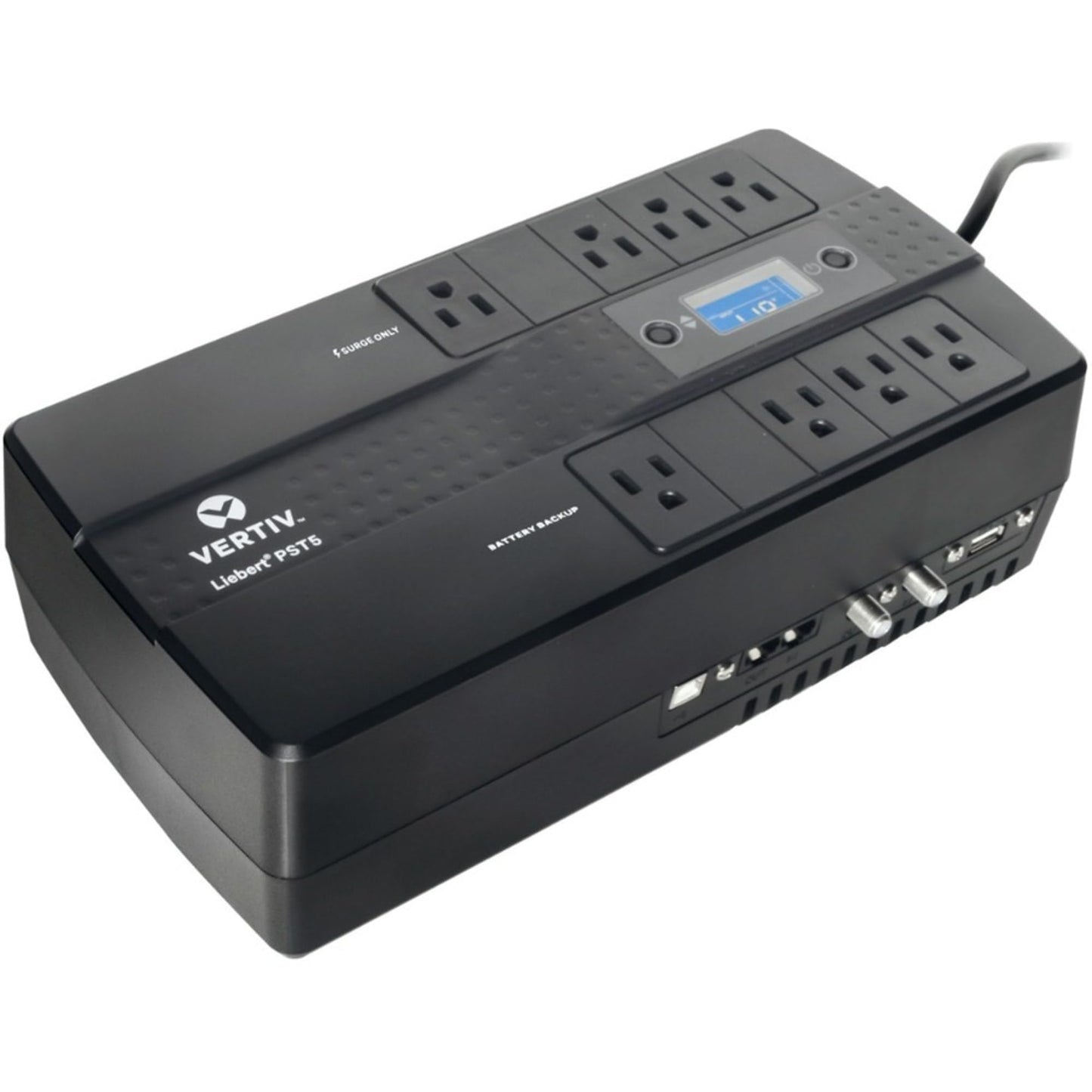 Vertiv Liebert PST5 UPS - 660VA/400W 120V Standby Power, 8 Outlets, Battery Backup with Surge Protection, LCD Screen, Energy Star Certified, 3 Year Warranty, Free Shutdown Software (PST5-660MT120)