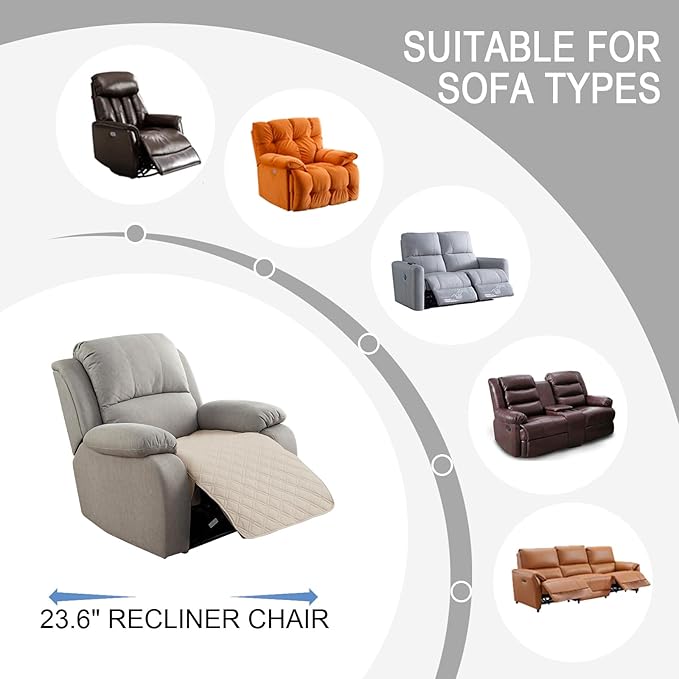 Genina Waterproof Recliner Chair Covers, Recliner Cover