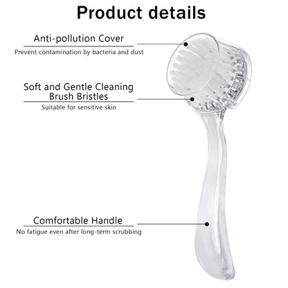 3 Pcs Facial Cleansing Brush, Useekoo Manual Face Brushes for Cleansing and Exfoliating, Face Scrubber to Massage, Deep Pore Exfoliation, Makeup Remove and Skin Care with Soft Bristles