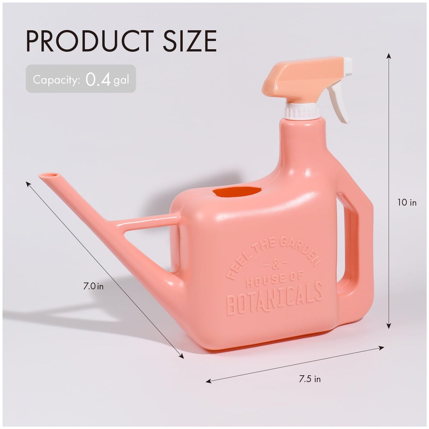 PETAL & FLOW Spray Sprinkler 2-in-1 Watering Can & Plant Mister Spray Bottle for Indoor & Outdoor Plants, 0.4 Gal (1.6L)(Apricot Pink)