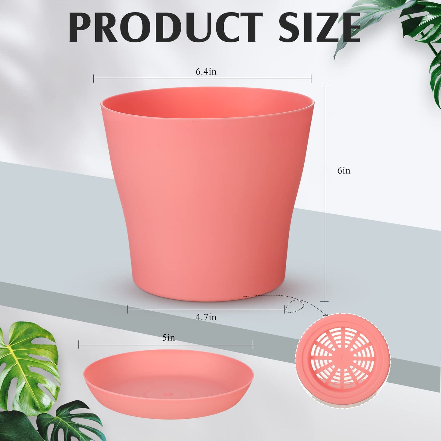 Yinder 32 Pcs 6 Inch Nursery Pots Flower Pots Colorful Plastic Plant Pot Seed Starting with Saucers and Drainage Holes Plant Container for Herbs Houseplants Seeding Nursery Flowers