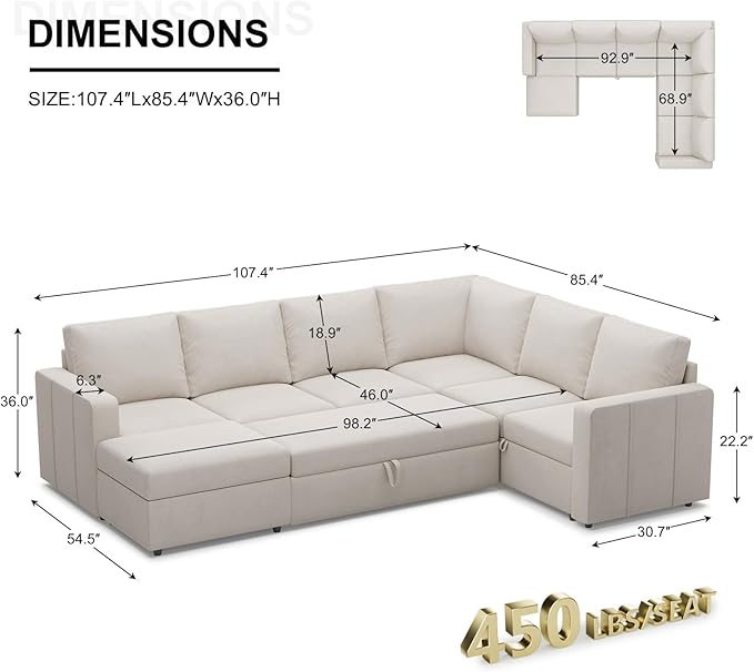 Belffin Modular Sectional Sleeper Sofa