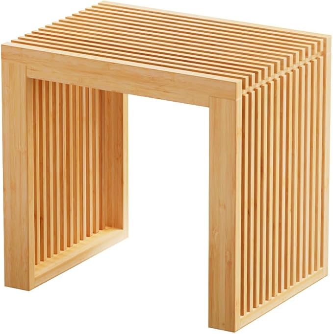 Small Bamboo Dining Bench, 17inch Farmhouse Decor Indoor Kitchen Table Bench