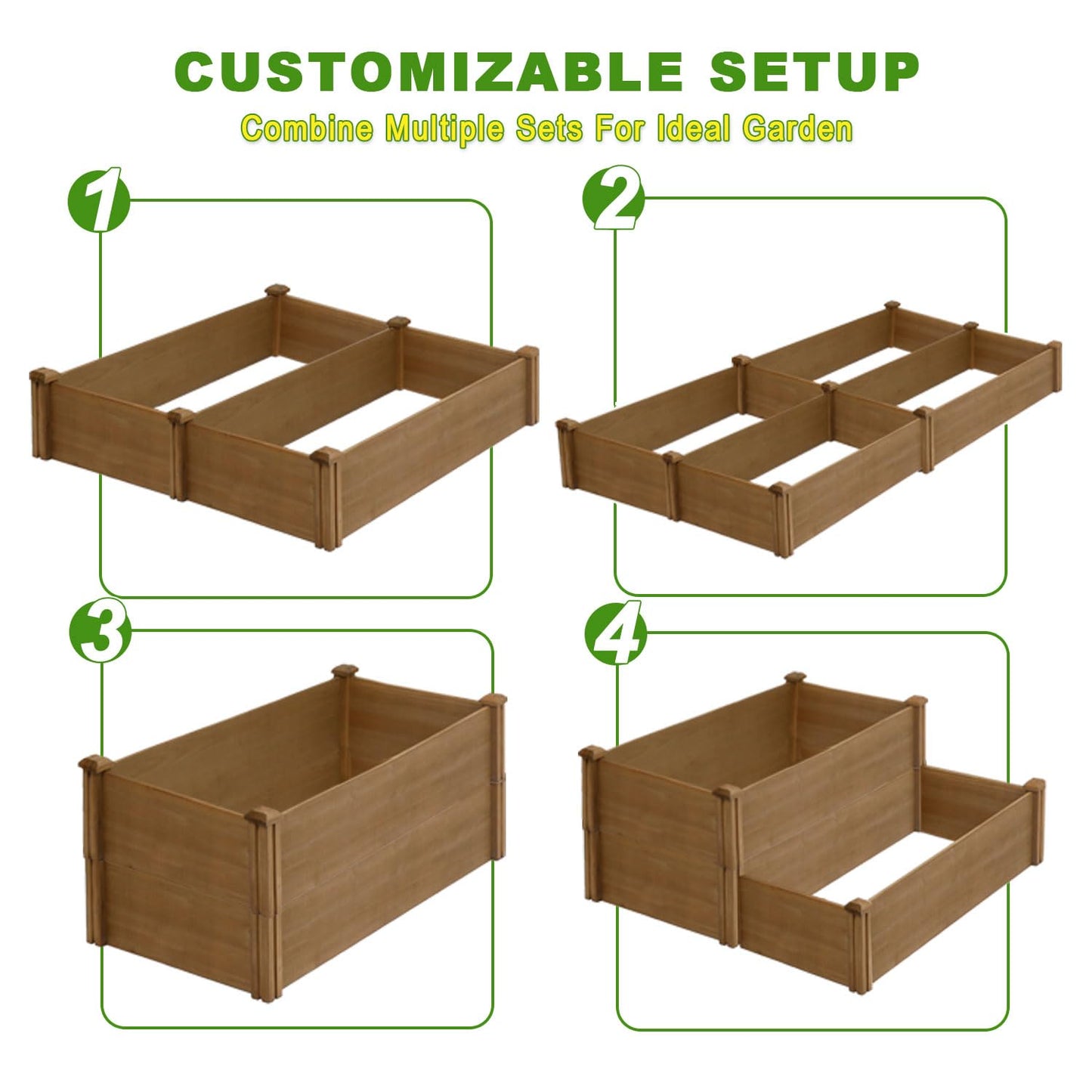 PetsCosset 8x2Ft Raised Garden Bed – Planter Box for Outdoor Plants, Fir Wood Garden Beds for Vegetable, Herb, and Flower Cultivation – Easy Assemble