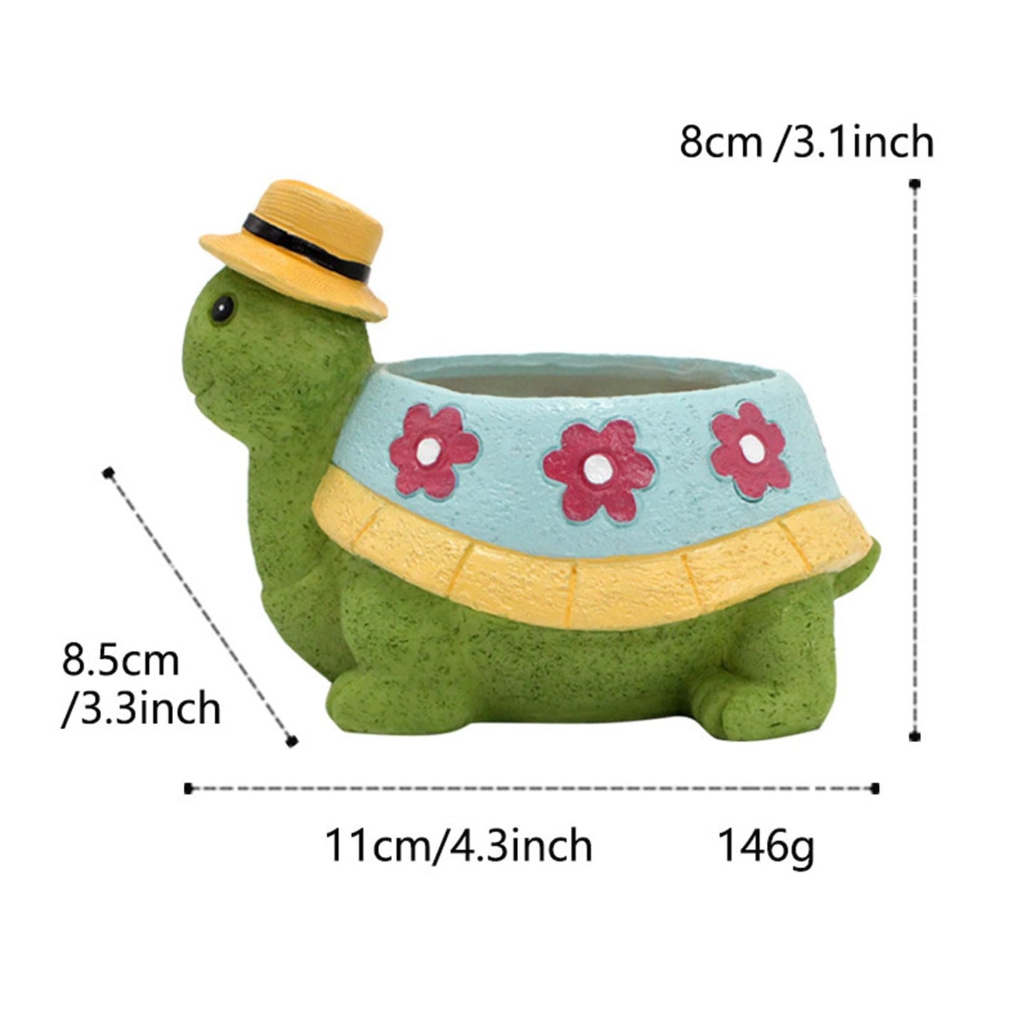 EOBTAIN Cute Turtle Planter for Indoor Plants Green Animal Garden Succulent Pots Unique Resin Cactus Pot with Drainage Hole Plant Containers Flowerpot for Home Office Desktop Decor Gifts for Women