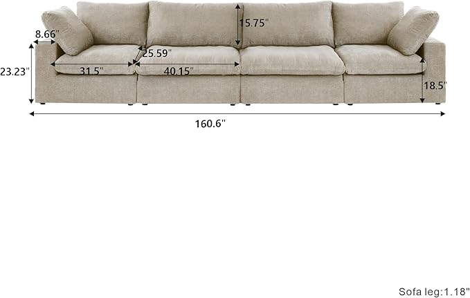 Cloud Modular Sectional Sofa Couch, Minimalist Deep Sofa Couches, Covers