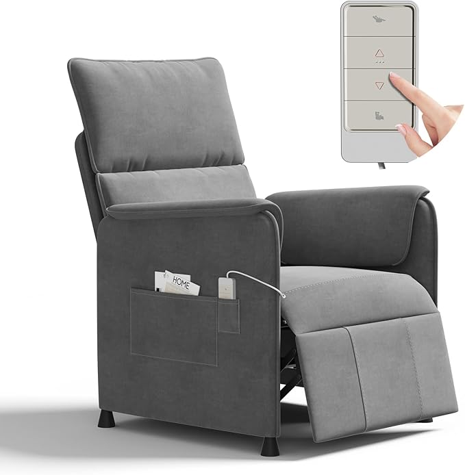 Recliner Chair，Electric Adjustable Chenille Recliner