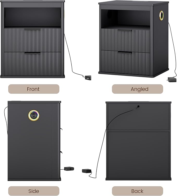 WOOVIVS Modern Nightstand Set of 2
