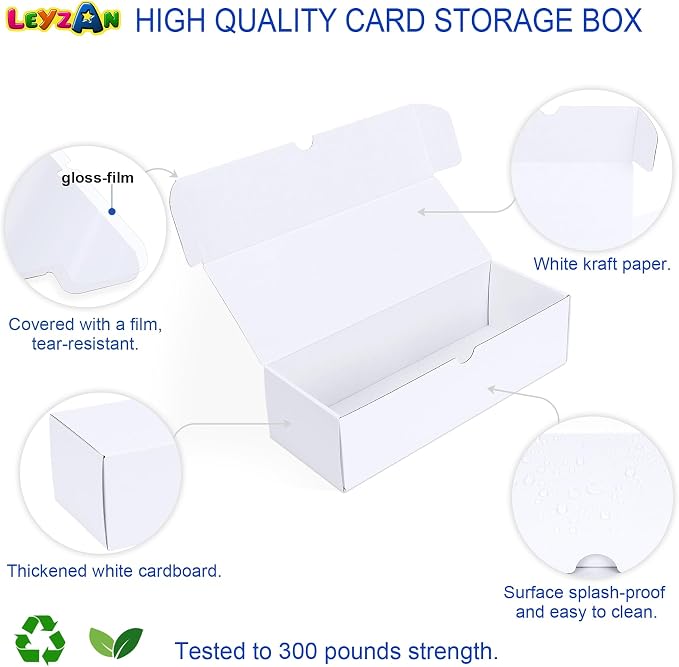 Trading Card Storage Boxes, 12 Pack 600 Count Cardboard Card Organizer for MTG, TCG & Sports Cards, Fits Sleeved Cards, Bulk Card Storage for Trading Card Collections, 10.4 INCH