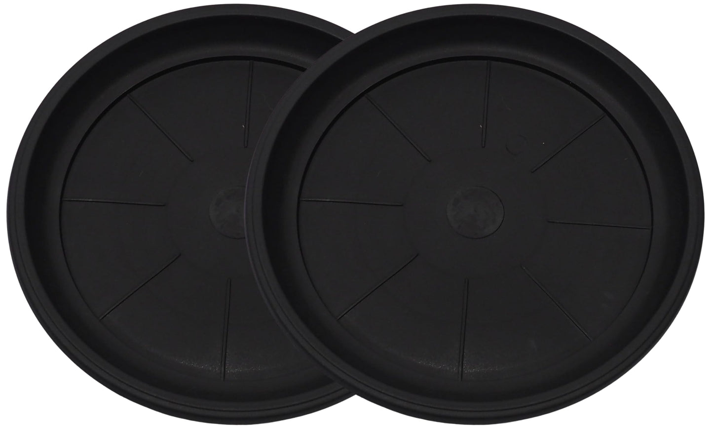Sapphire USA 11" Decorative Heavy Duty Tray/Saucer (2 Pack) Pot/Planter Base for Indoor/Outdoor Decor (11 inches, Black)