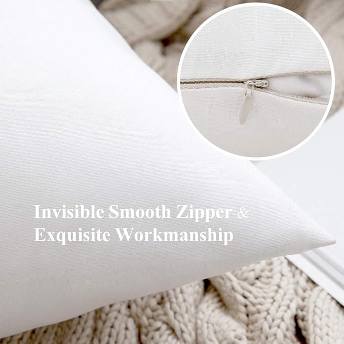 MIULEE Pack of 2 Decorative Outdoor Solid Waterproof Throw Pillow Covers Euro