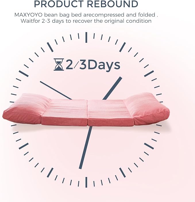 MAXYOYO Folding Sofa Bed, Extra Thick and Long Floor Sofa Convertible Sleeper